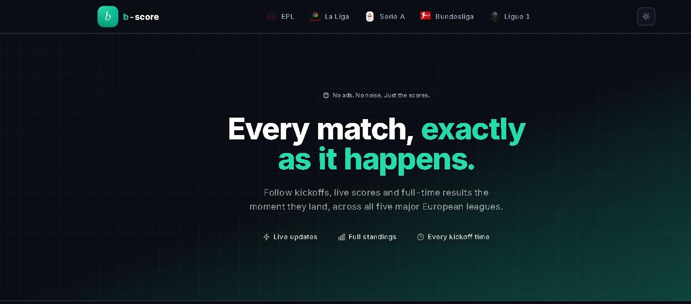 B-Score football app